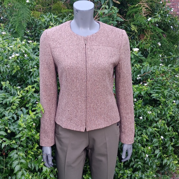 CASUAL CORNER (ITALY) LADIES VINTAGE WOOL BLEND FULL ZIP LUXURY JACKET/BLAZER